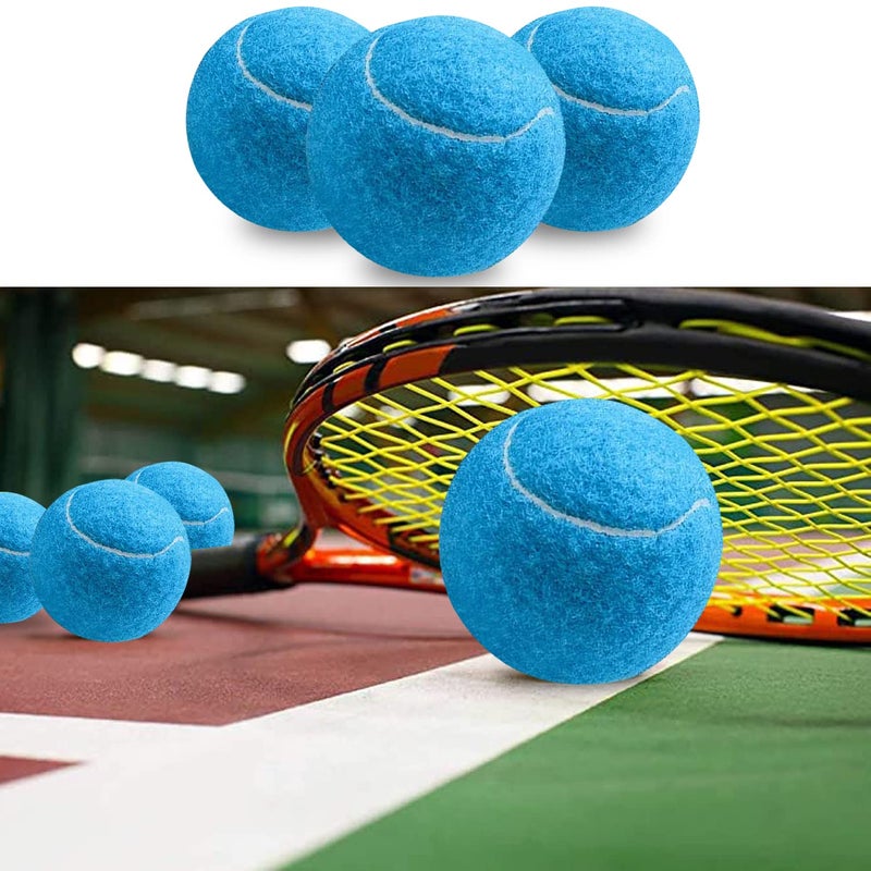 URBEST Tennis Balls, 12 Packs Training Tennis Balls Practice Balls for Novice Player, Pet Dog Playing Balls with Mesh Carry Bag (Blue) - Image 5